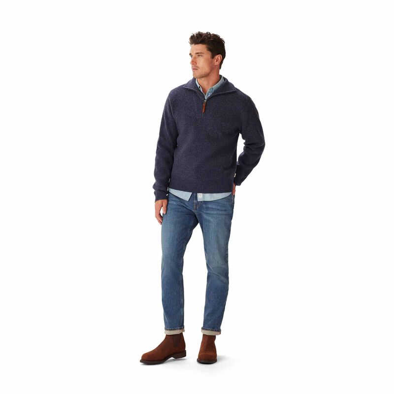 R.M. Williams Linton 1/4 Zip Lambswool Knit image number 3